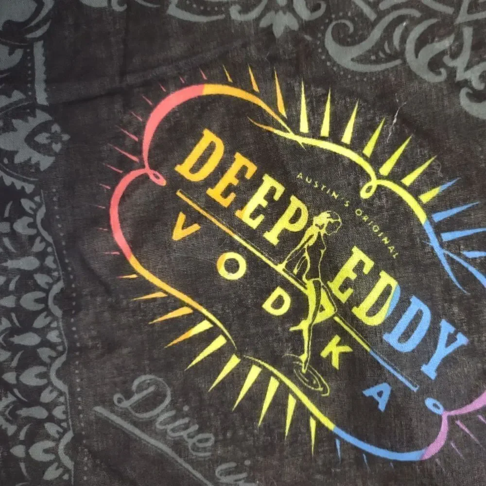 (3) Deep‎ Eddy Vodka Black Scarves Kerchiefs Square Biker Austin Texas Bandana